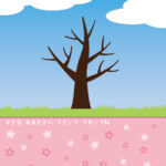 ちぎる桜の工作【幼児向け無料工作】はさみ・のりで貼る練習プリント